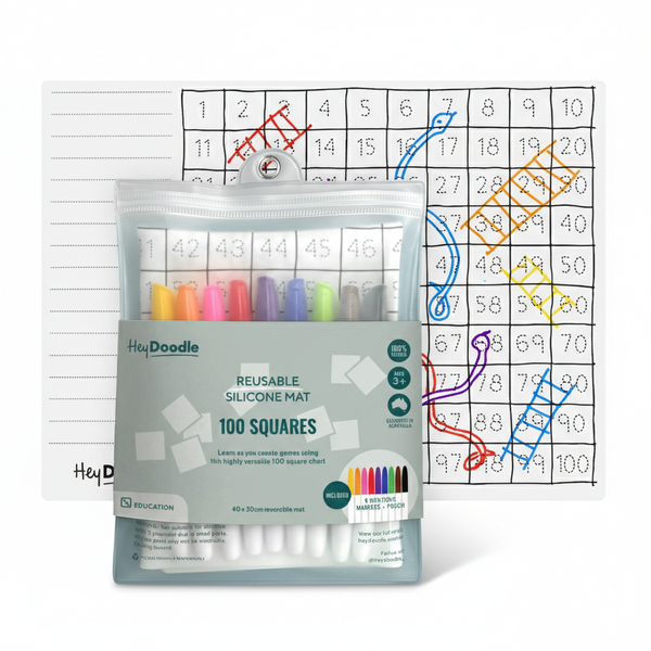 HeyDoodle 100 Squares Classic Colouring &amp; Doodle Mat