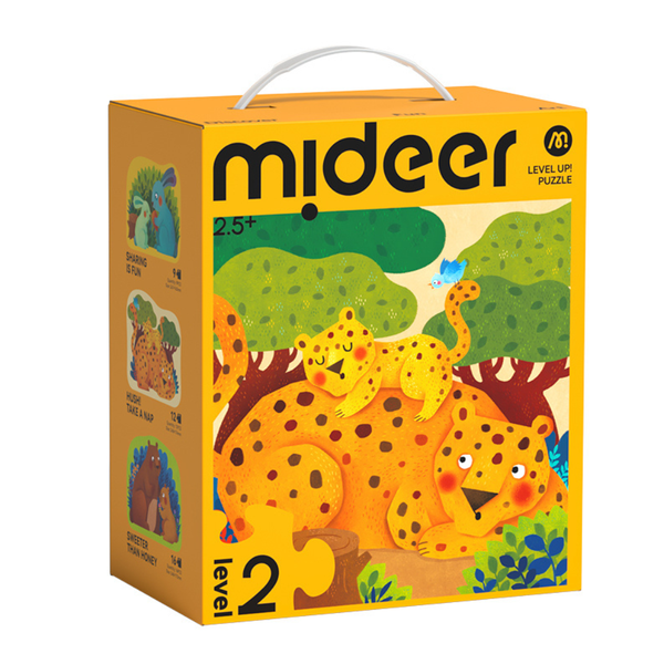Mideer - Level Up Puzzles - 3-in-1 - Level 2 Animals Mom &amp; Baby