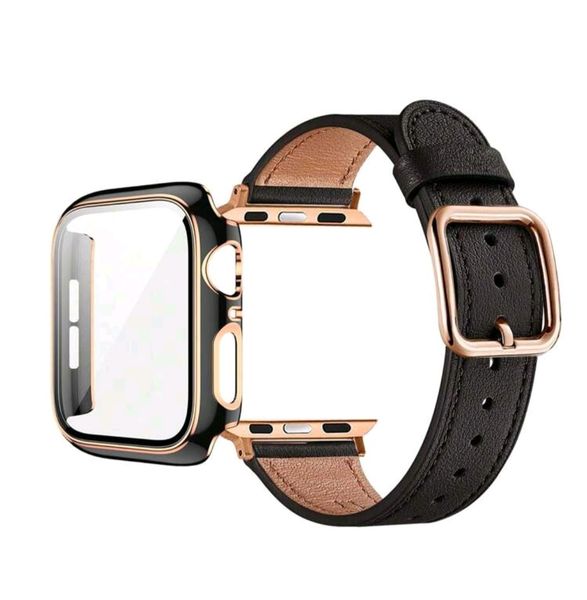2 Pack Silicone Watch Strap &amp; Screen Protector for Apple Watch 44mm