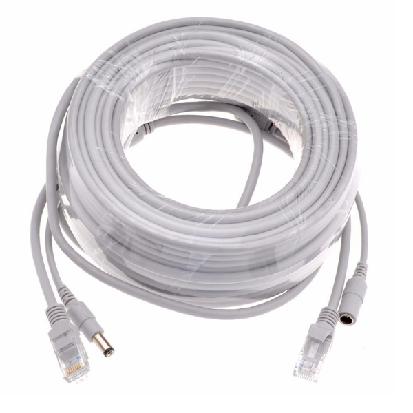 ZATECH RJ45 + DC Ethernet CCTV Cable for IP Cameras - 20 Meter