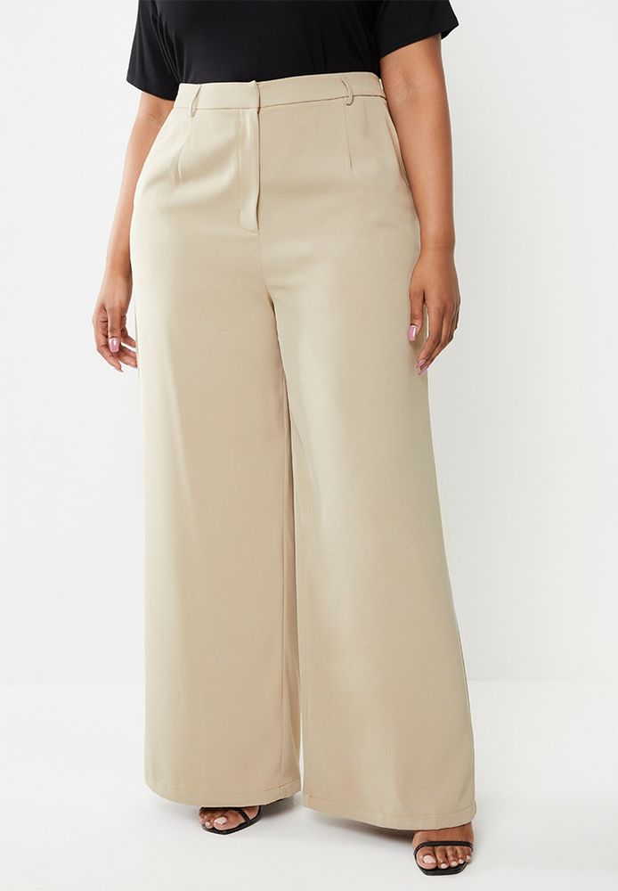 Women's Glamorous Plus wide leg trouser - stone | Buy Online in South ...