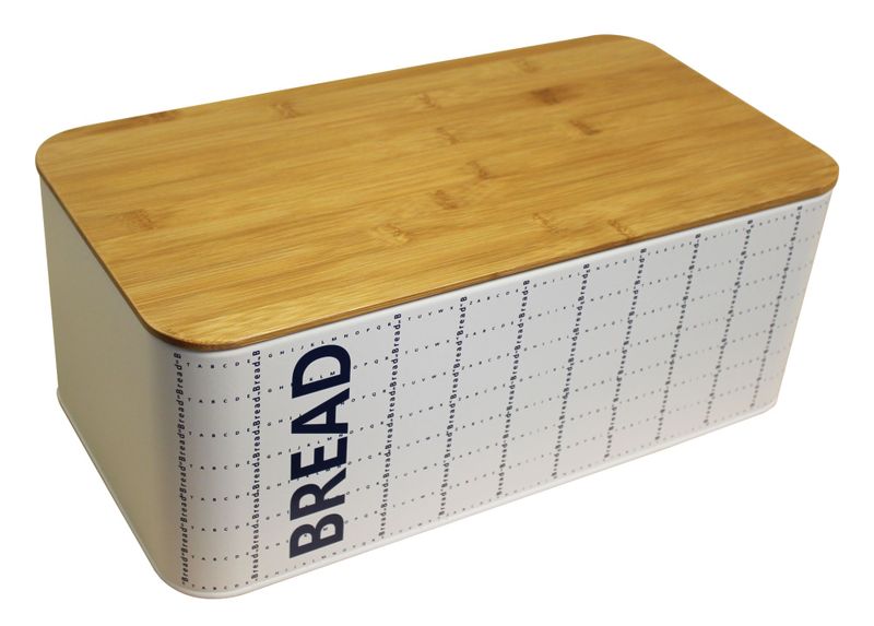 Casa - Metal Bread Bin With Bamboo Lid
