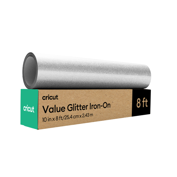 Cricut Value Glitter Iron-On 25.4 x 2.4m Silver