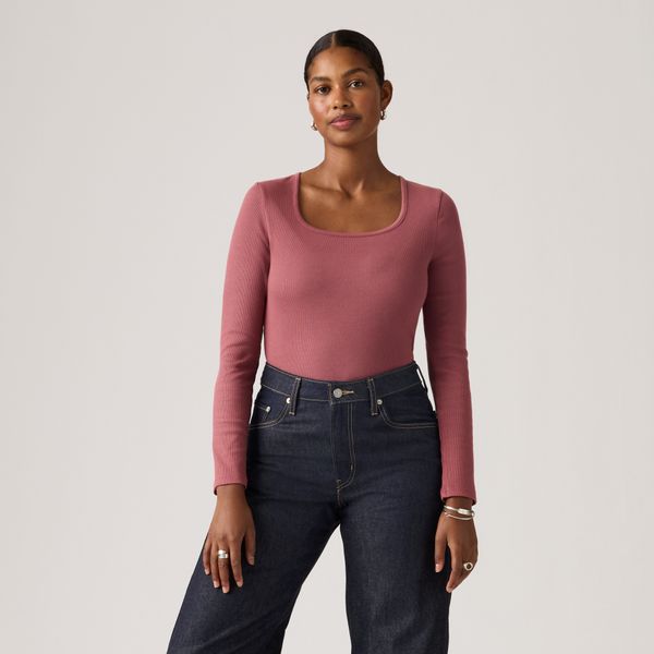 Levi's® Women's Essential Square Neck Long-Sleeve Tee-Reds