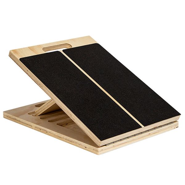 Yoga Set Slant Board for Calf Stretching Squats Pilates Wooden Adjustable