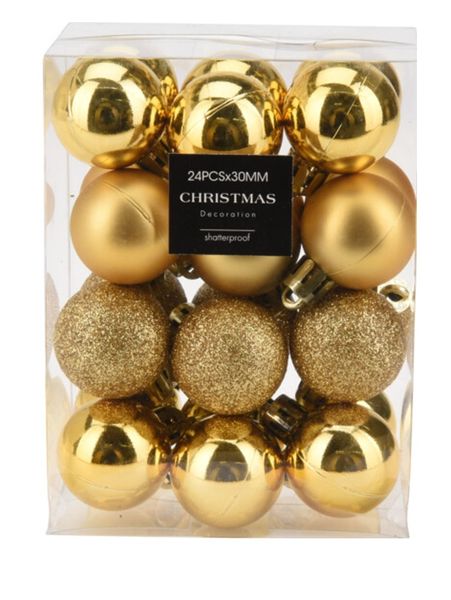 Christmas Tree 24 PC Ball Decoration 30 mm