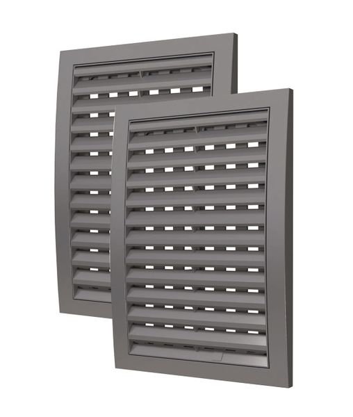 Ventilation adjustable wall cover grilles external or internal mount 180x250mm - 2 pieces Grey