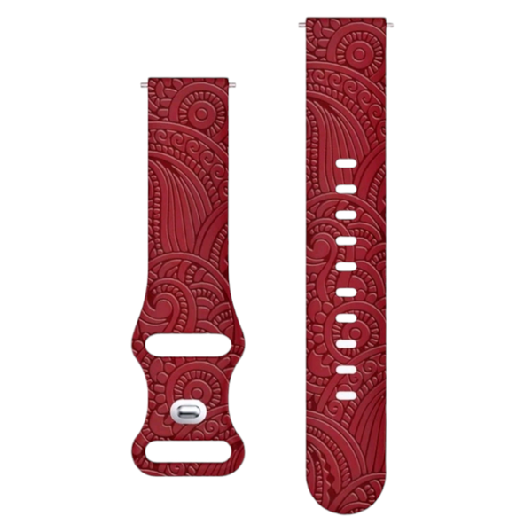 20mm Bohemian Silicone Replaceable Sports Watch Band/Strap- Black