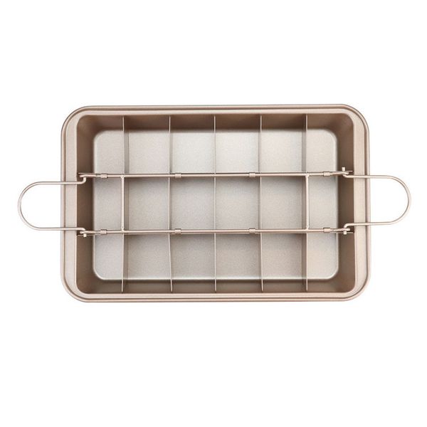 Non-Stick Brownie Pan with Dividers - Carbon Steel Baking Mould Set