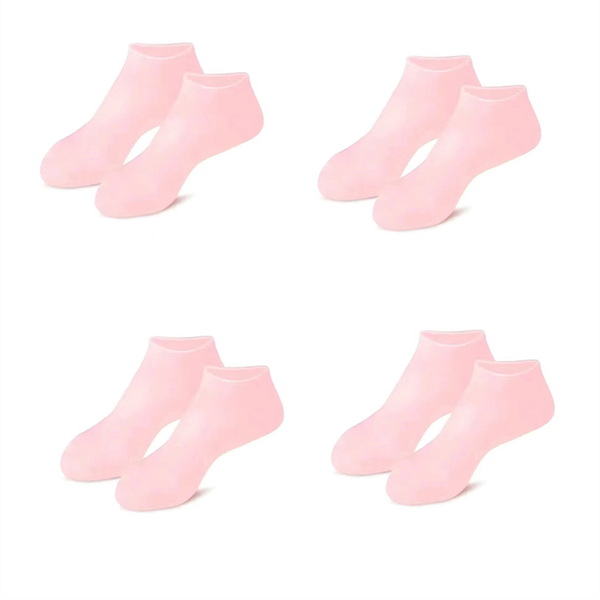 4 Pairs Full Foot Moisturizing Anti-Cracking Silicone Socks White