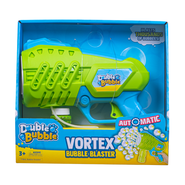 Double Bubble Vortex Electronic Bubble Gun - Blaster Machine for Kids