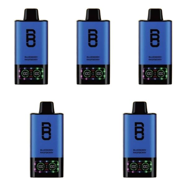 Bro Vapes Hookah 60000 Puffs DTL - Blueberry Raspberry (Pack of 5)