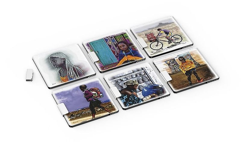 Afrique Glass Coasters - Multi - Colour