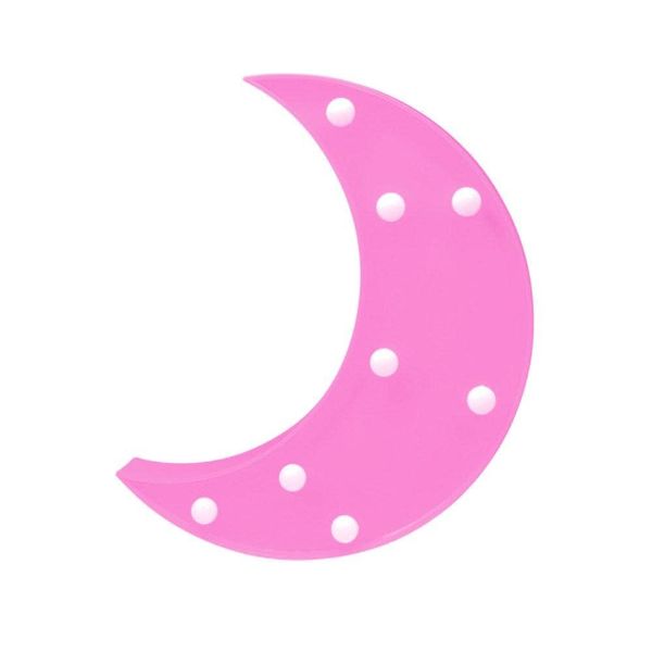 Pink LED Moon Marquee Lamp