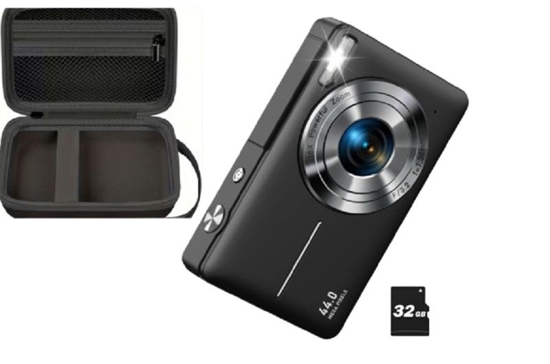 44MP Compact Camera, 16x Optical Zoom, 32GB, Camera Bag