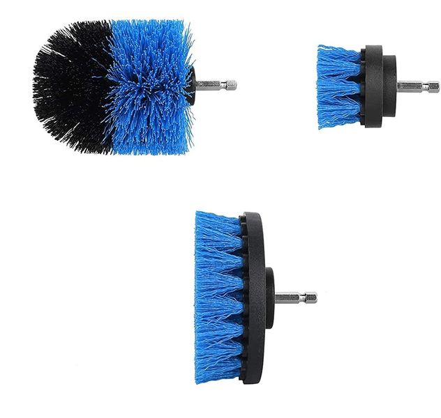 3 Piece Household Drill Brush Set - Blue