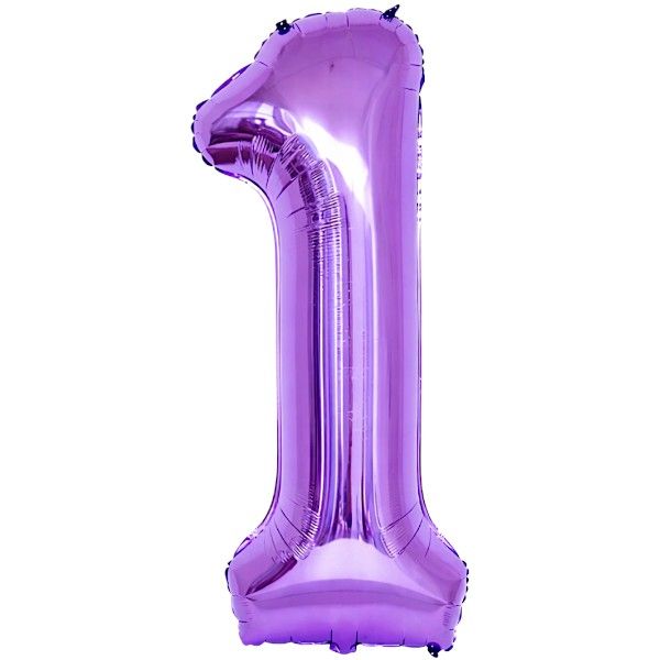 32-Inch Metallic Purple Foil Balloon - Number 1