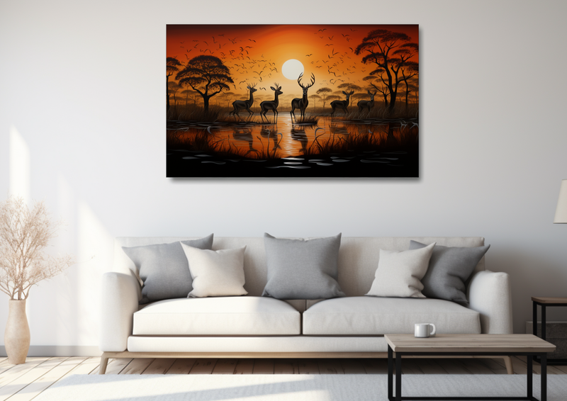 Canvas Wall Art - Majestic Impala Herd - HD0387