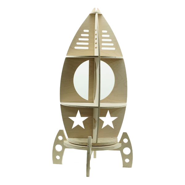 Made In SA Rotating Rocket Ship Shaped Bookshelf for Kids