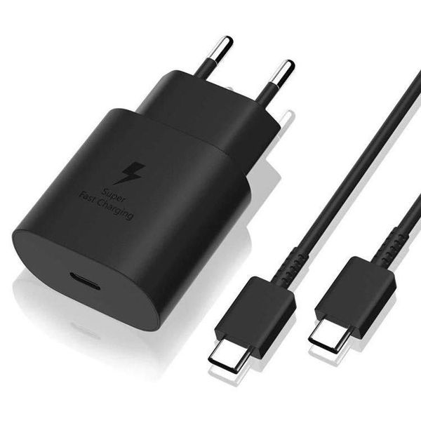 Super Fast 45W Charging Wall Charger &amp; Type C to Type C Cable - Black