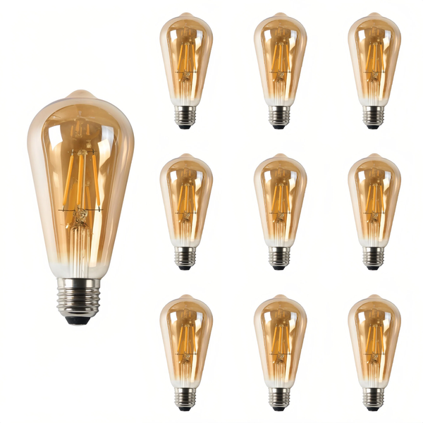 10-Pack AIYI LED Filament Globe ST64 - 4W E27 Warm White 2700K AY398-004