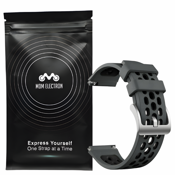 Silicone Sport Strap Compatible with Huawei GT 2E-Grey &amp; Black