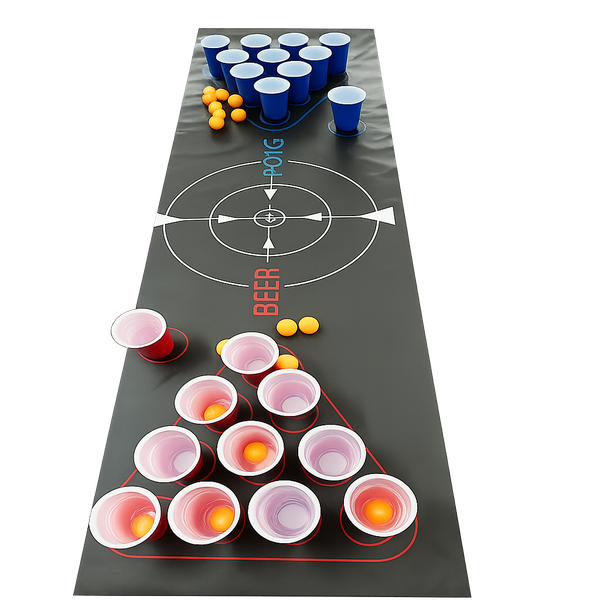 Beer Pong Game Set with Cups, Balls and Mat