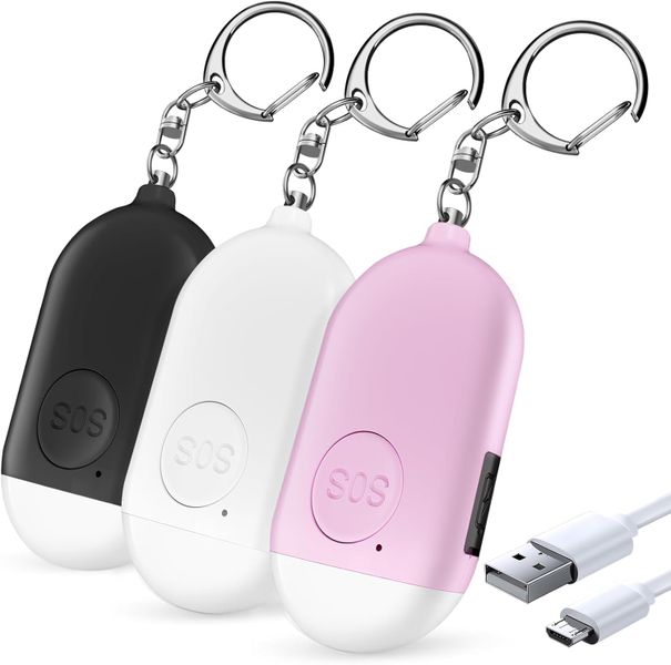 Rechargeable Personal Safety Alarm - 3-Pack