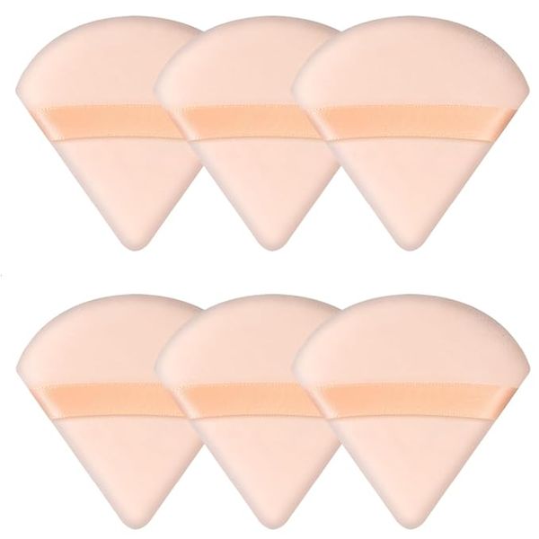 6pcs Velvet Makeup Sponge Compatible With Beauty Tools
