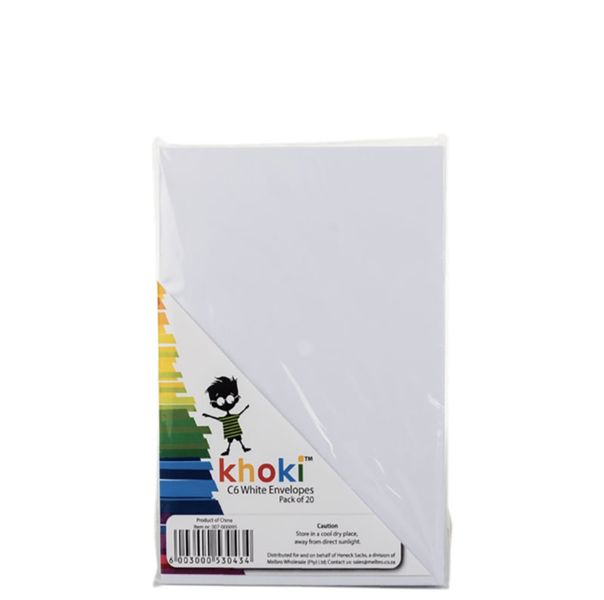 C6 White Envelopes 20 Pack - Pack Of 5