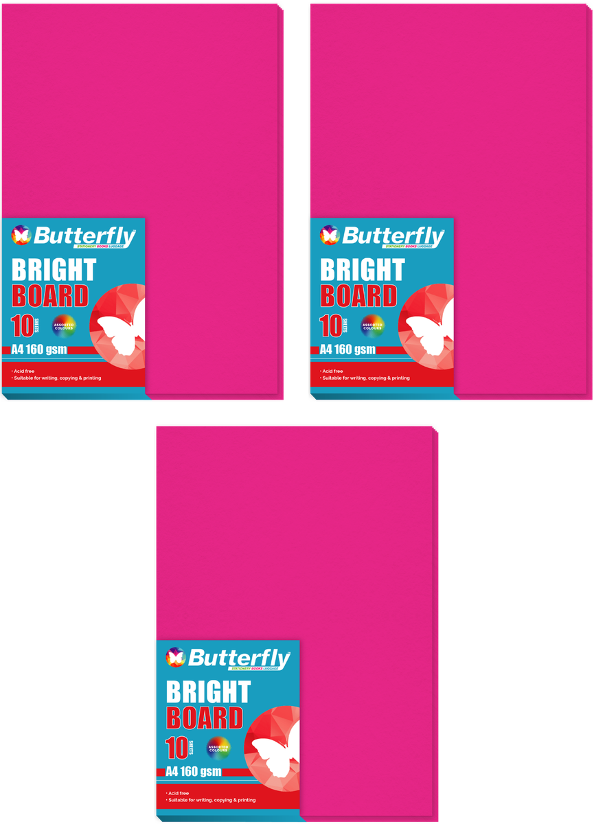 Board - A4 160Gsm Bright - Pack Of 10 (Pink) X3, Shop Today. Get it  Tomorrow!