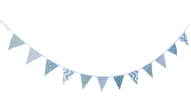 Bunting Green Stars, Stripes, Dots, Zigzag