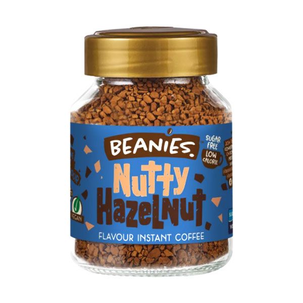 Beanies Flavoured Instant Coffee Nutty Hazelnut Glass Jar 50g