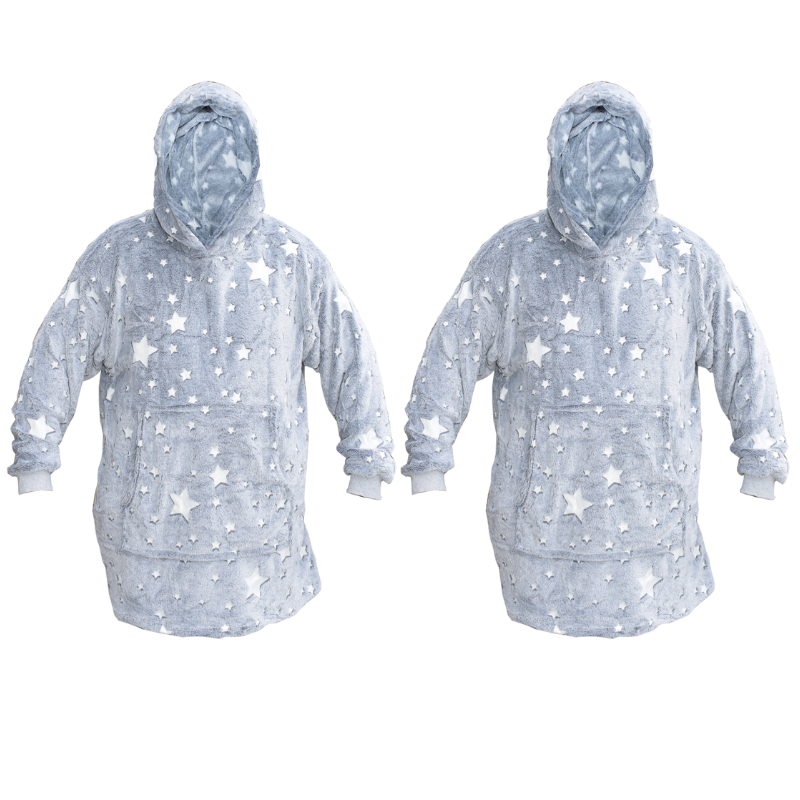 Grey Fleece Hoodie Blanket Glow in the Dark x 2 Shop Today. Get it