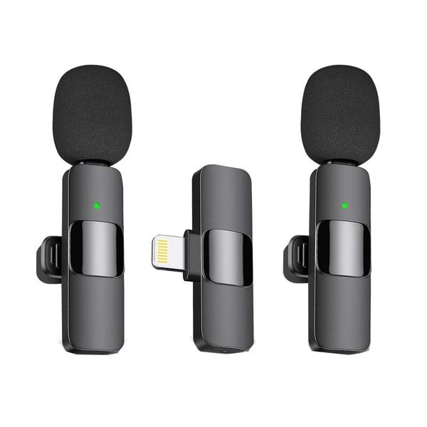 Professional Wireless Lavalier Lapel Microphone for iPhone / iPad - 2 Pack
