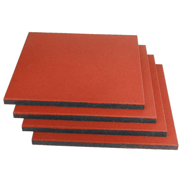 Red Outdoor Rubber Playground Mat - Pack of 4 Tiles