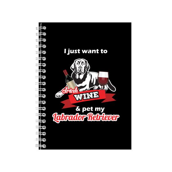 Wine Notebook - Labrador Retriever Gift Idea - Writing Books Notepad Pad