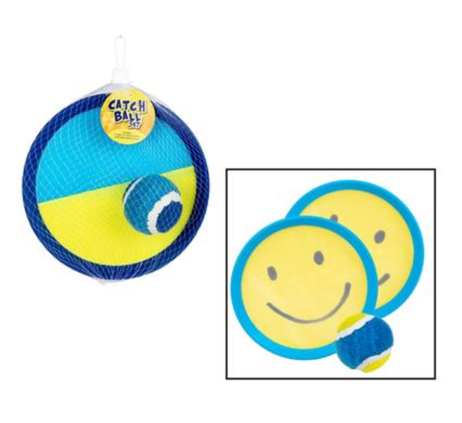 Hook and Loop Catch It Play Ball Set Blue &amp; Yellow