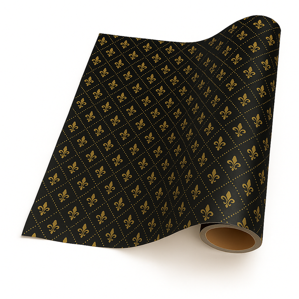 Luxury Fleur-de-Lis Gift Wrap Roll - 5m x 50cmm - Elegant Premium Paper