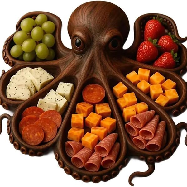 Artisan Octopus Charcuterie Board - Mahogany Cheese &amp; Charcuterie Display