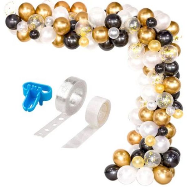 103-Piece Balloon Arch Party Decoration Kit - Black &amp; Gold