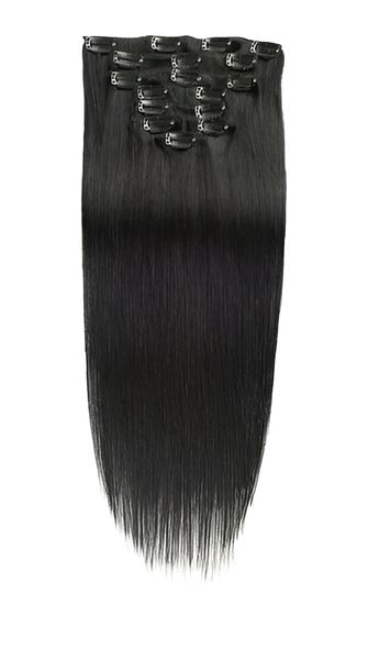Straight Color 1B 50cm XXL 7 Piece Clip In - Brazilian Remy Human Hair
