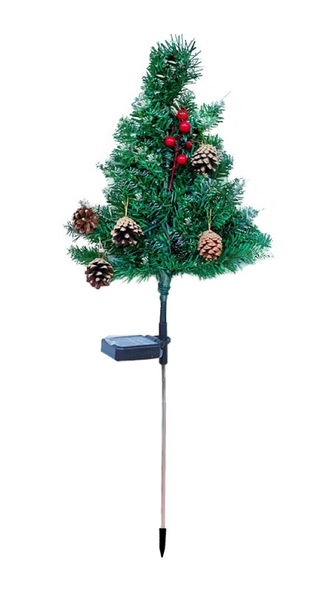 Solar Garden Christmas Tree With Lights And Decorations