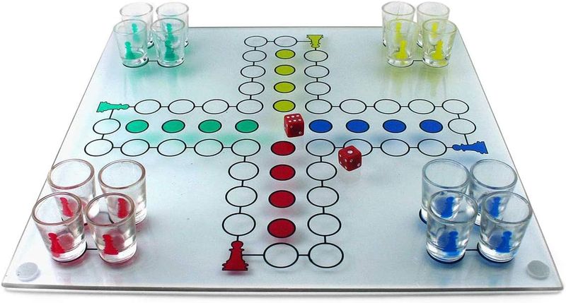 Drinking Ludo Glass Board Game Fun Adult Gift