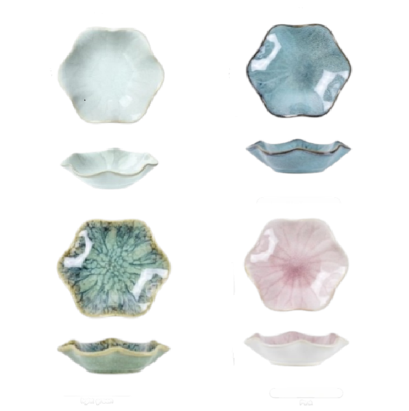 Japanese Lily Dipping Dishes 4 piece - Option 2