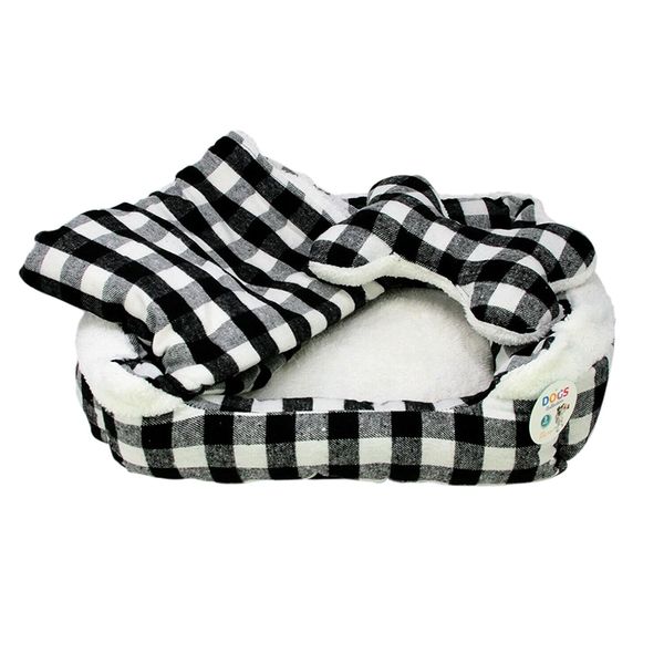 Small Pet Bed for Dog or Puppy with Toy Bone with Squeaker
