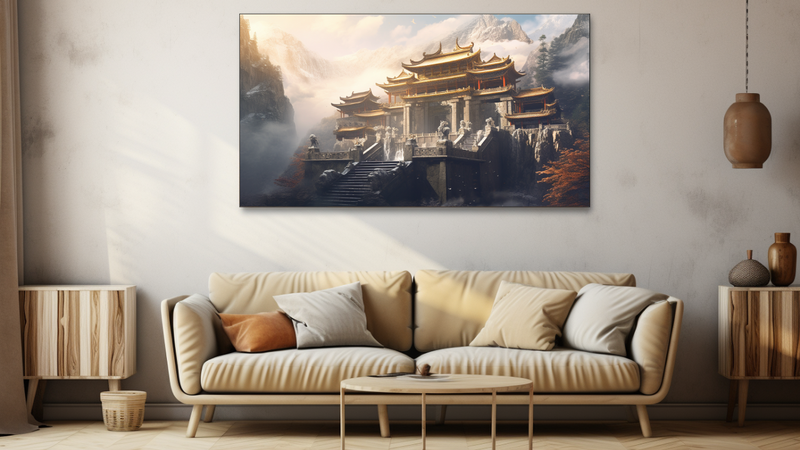 Canvas Wall Art - Mystical Monastery Abstract - HD0184