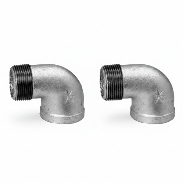 K-Brand 40mm Galvanized Metal Elbow Fitting for Plumbing - 2 Pack
