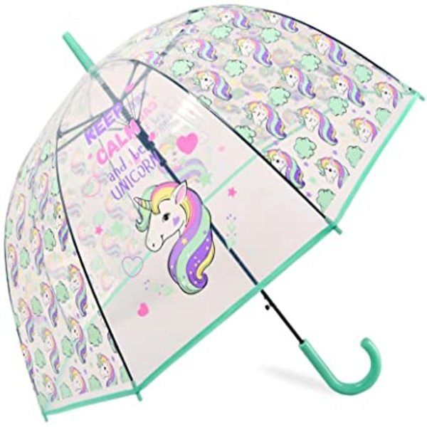 Clear Unicorn Umbrella - Mint Green