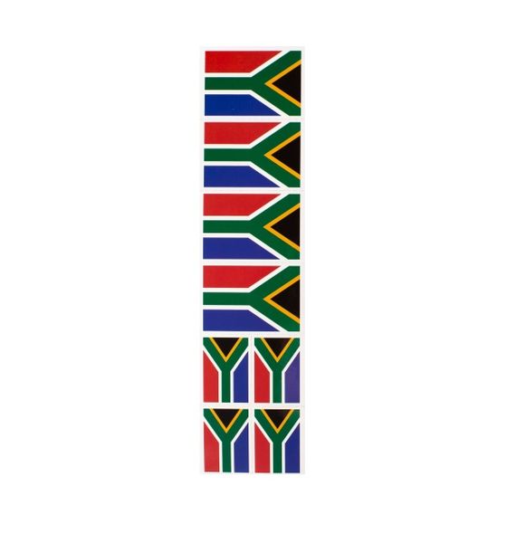 South African Flag Temporary Tattoos - Pack of 8